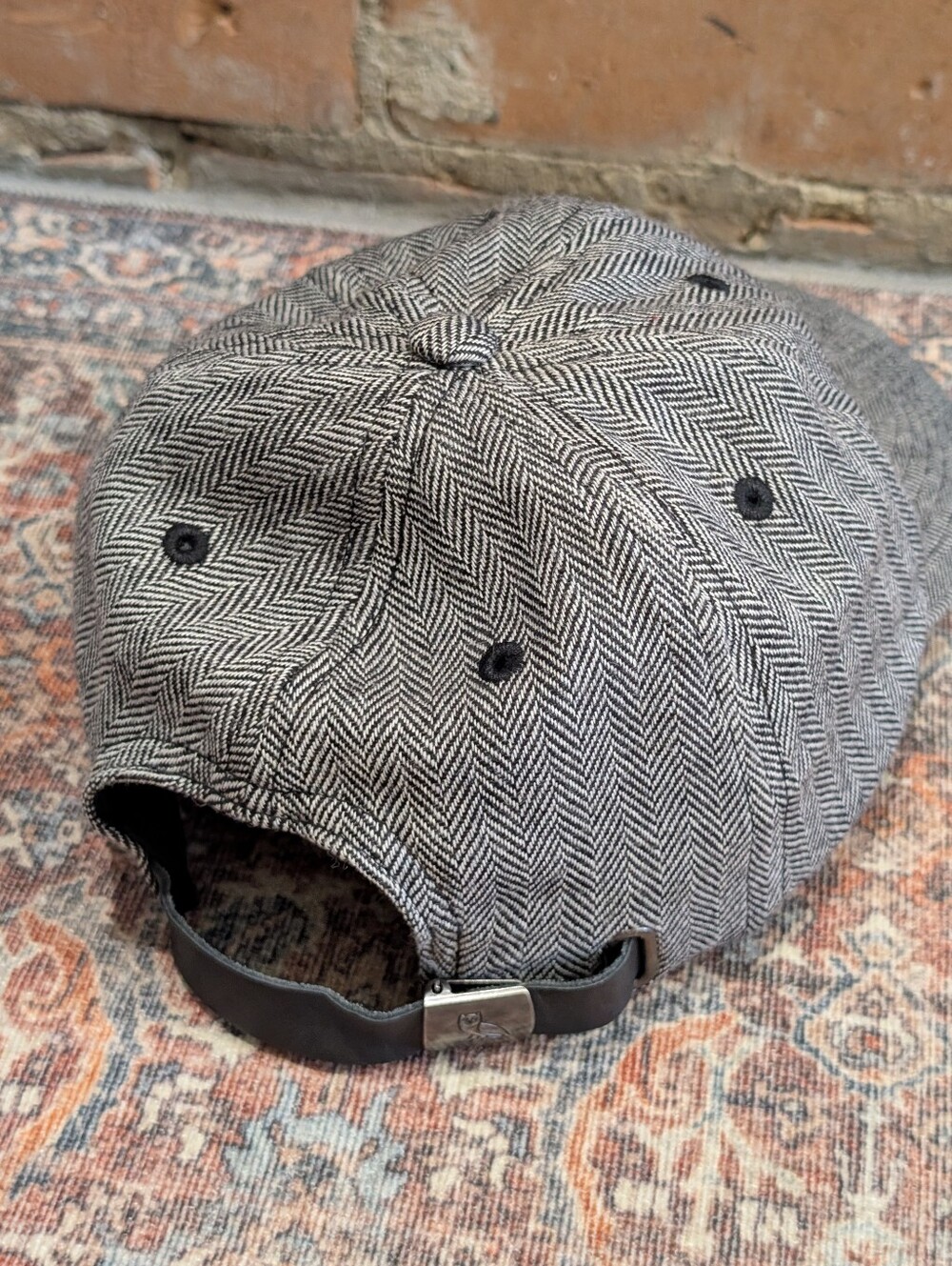 OVO 100% Wool Herringbone Tweed Baseball Cap Hat - Picture 5 of 12